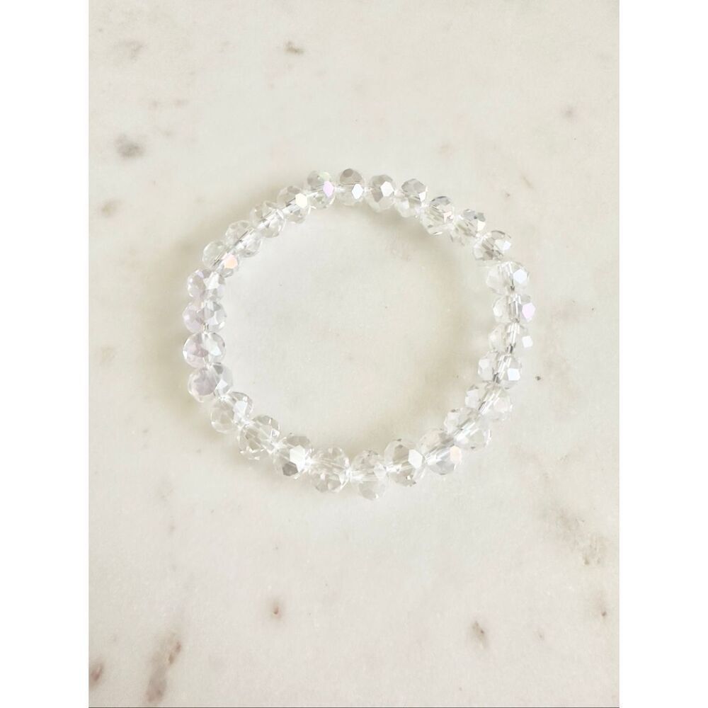 Clear sparkly bead stretch bracelet